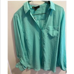 Turquoise Polka dot Blouse